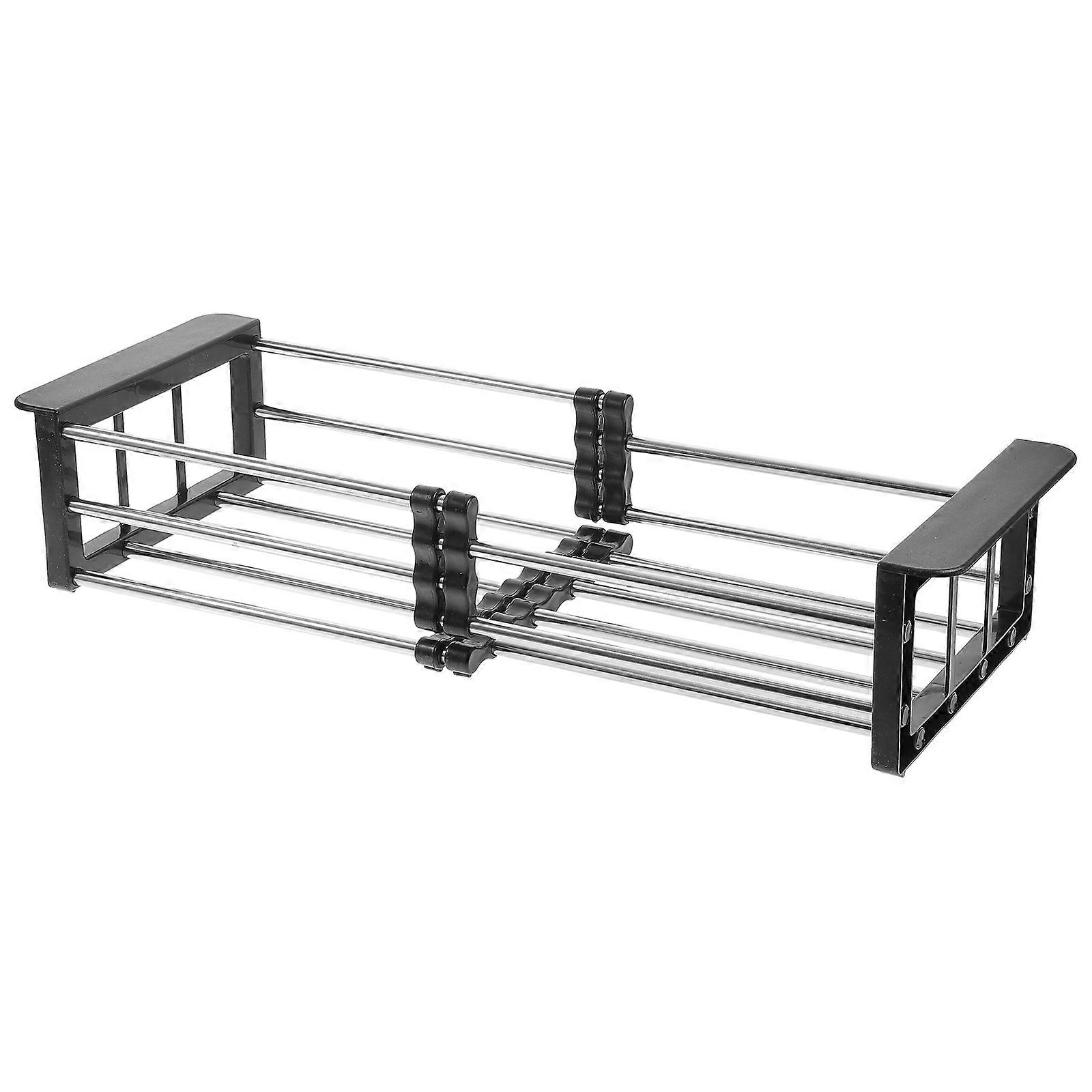 Retractable Sink Drain Rack Multi-functional Kitchen Sink Rack Non-slip Kitchen Use 1Pc