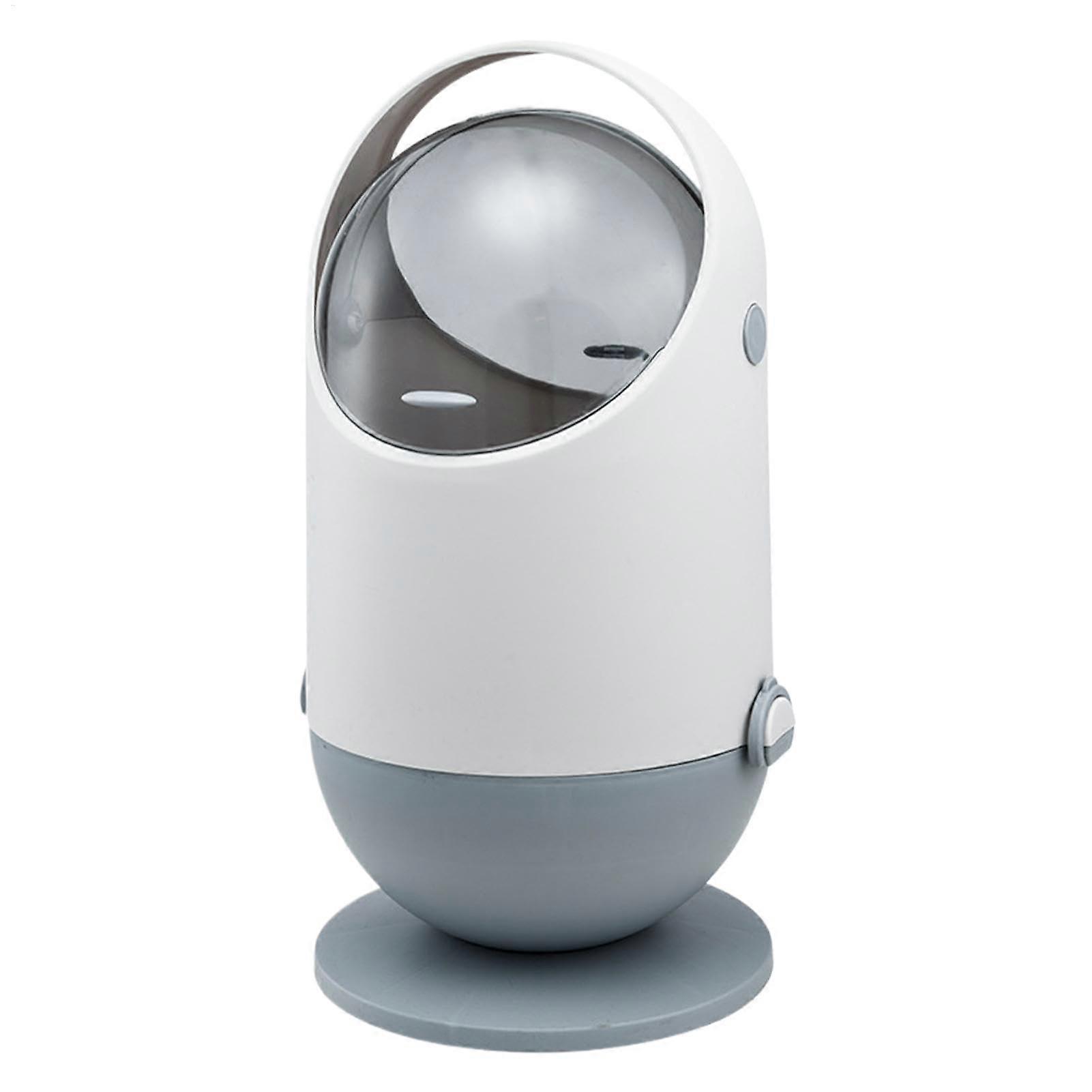 Desktop Trash Can - Small Gray Countertop Garbage Bin With Lid, Compact Waste Dispenser For Kitchen, Bedroom, Study Room