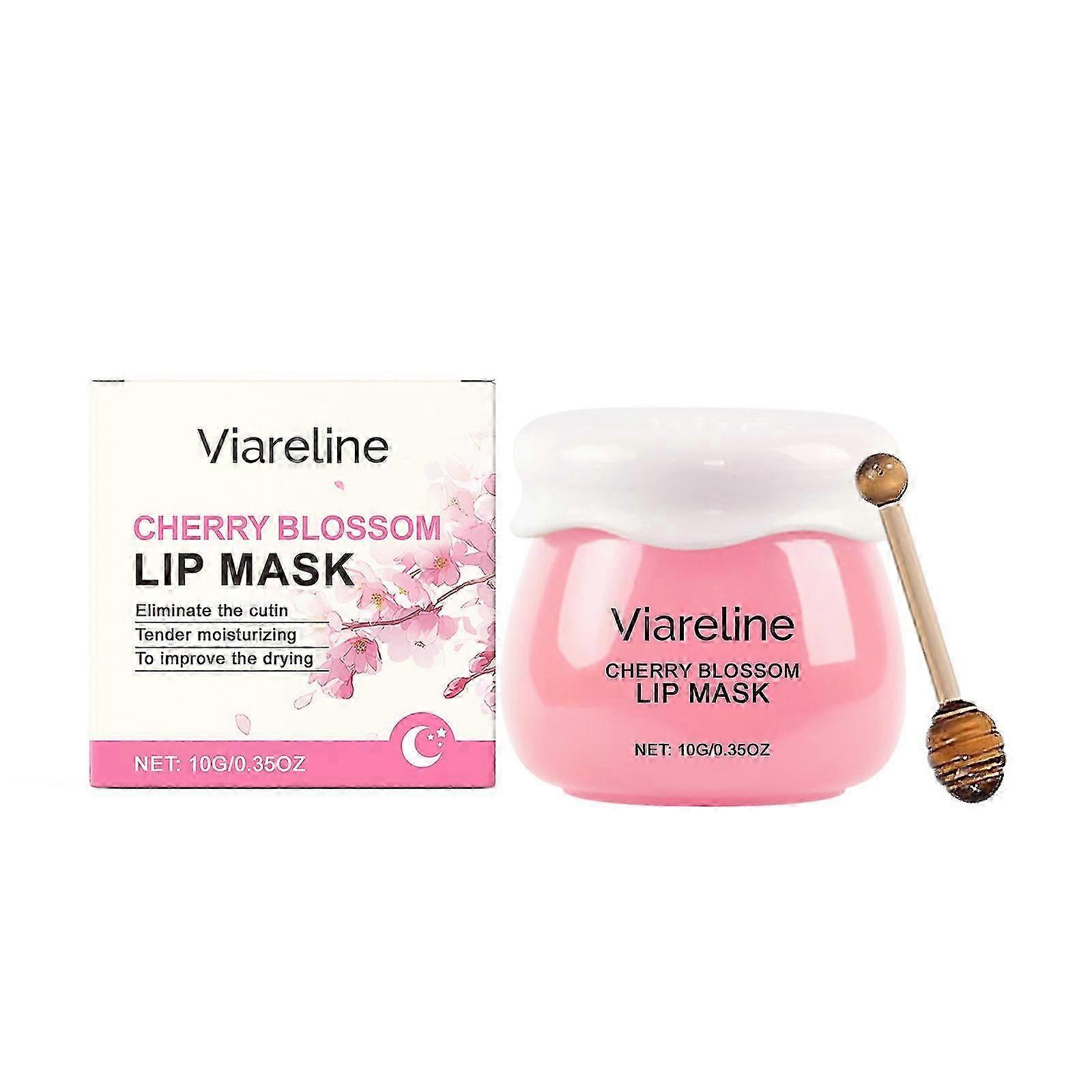Cherry Blossom Lip Sleeping Mask, Lip Balm Hydrating για ξηρά και κρακ χείλη, Fade Lip Lines &; Lip Treatment &; Overnight Lip Mask &; Lip Scrubs Exfolia