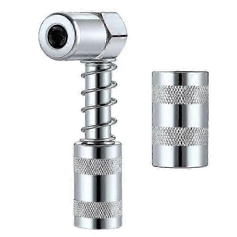 Grease Gun Nozzle Adapter - 90 Degree Grease Coupler Adapter Accessory with Sleeve Grease Gun Tool