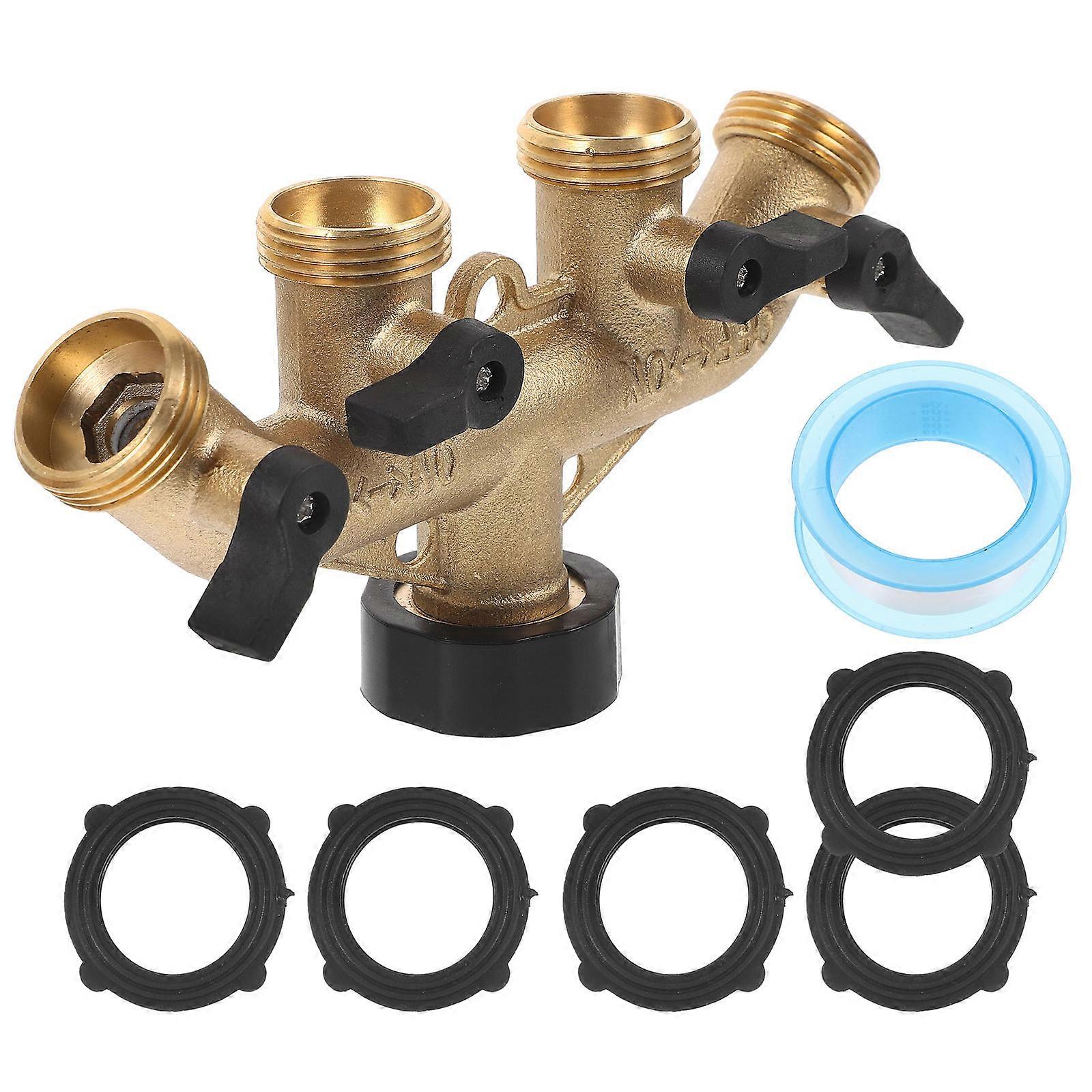 Brass Garden Hose Splitter Connector Diverter for Outdoor Watering, Irrigation, and Car Washing – Durable Hose Adapter for Multiple Uses