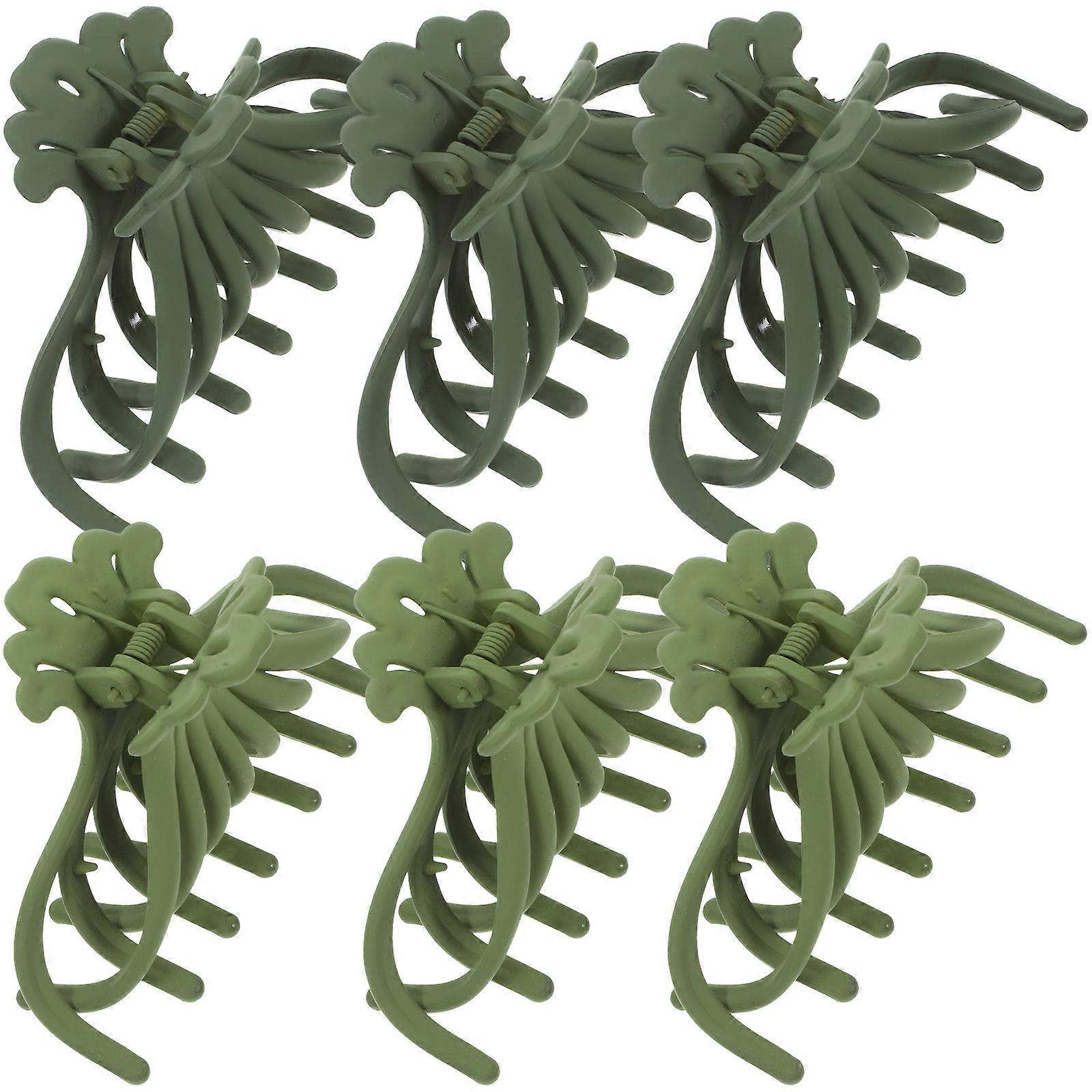 Cheveux tenant des pinces à griffes en forme d’éventail Style minimaliste pour le maquillage de l’exercice 6Pcs