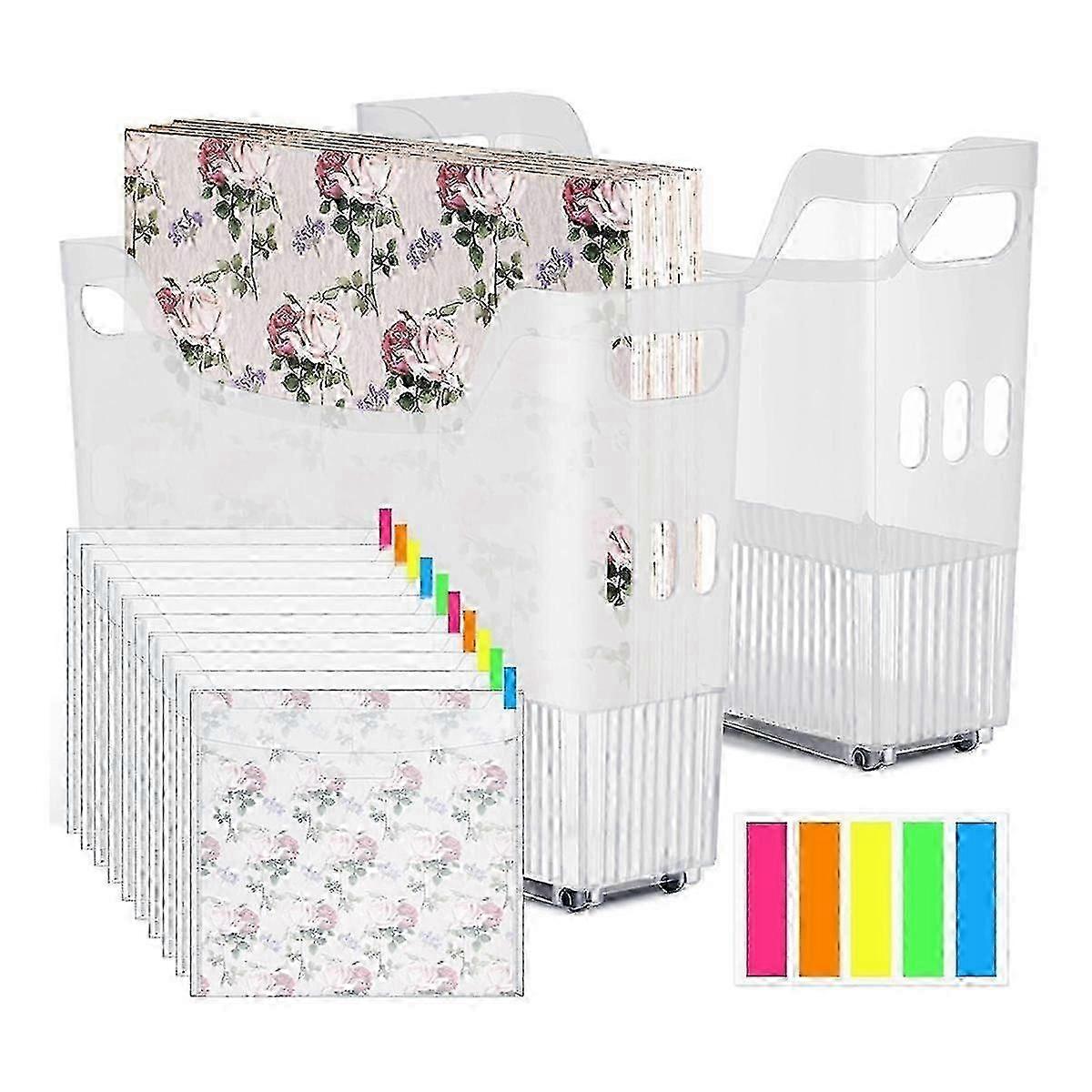 30.48x30.48 cm Storage Box with Labels and 2Scrapbook Paper Storage Craft Paper Organizer Plastic S JP