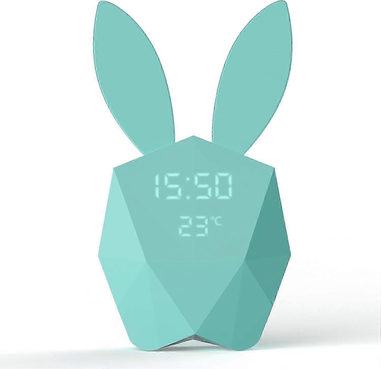 Cute Rabbit Alarm Clock | Pastel Blue Sound and Motion Detector | Innovative Design for Nightlife | Nomadic
