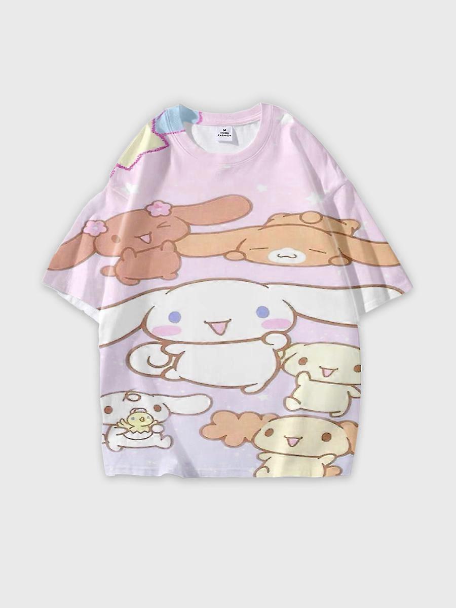 T-shirt round neck Pattern loose short sleeve JW1040