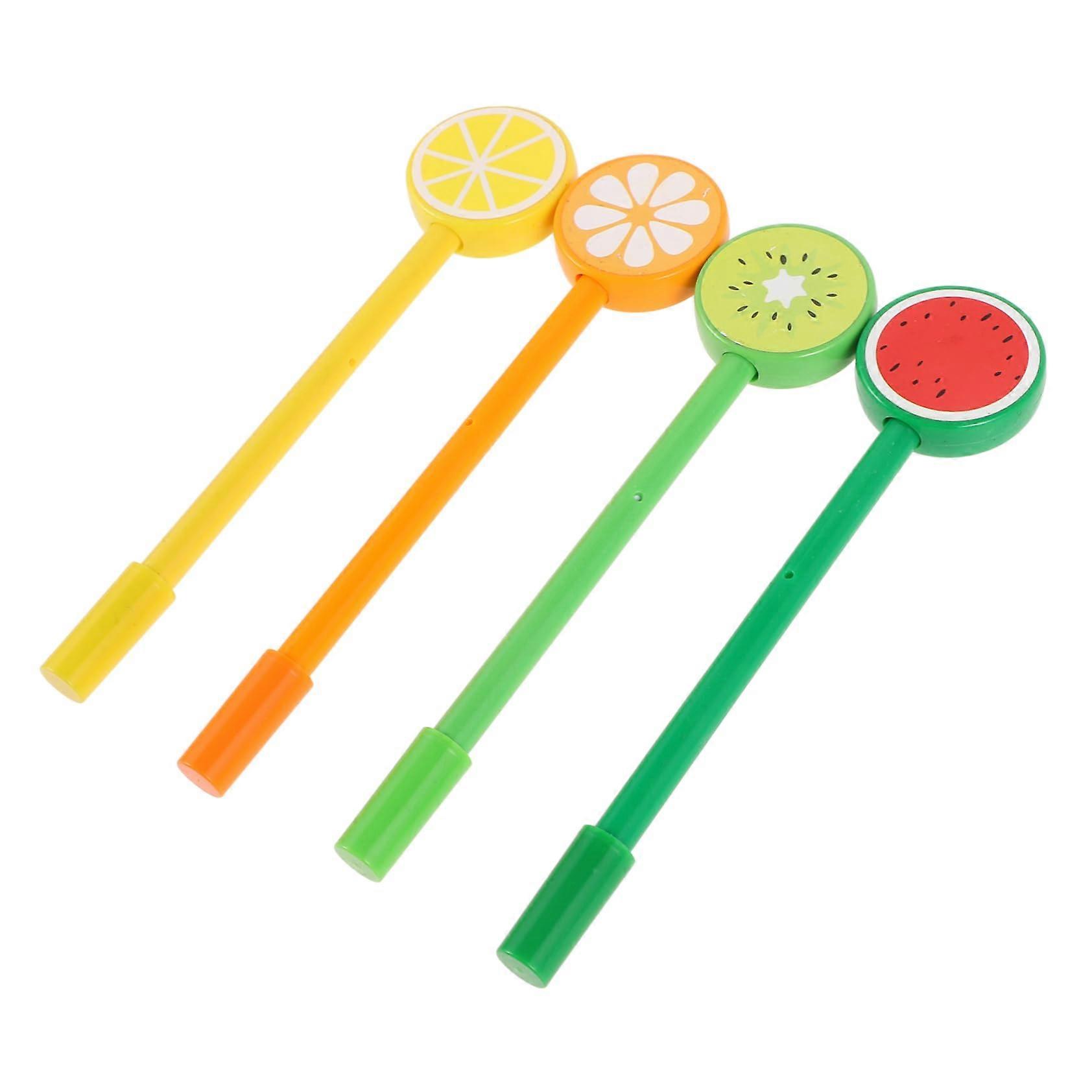 12piece fruit cartoon gel pens for school tweens, various smooth sweet ballpoint pens, class theme party writing, student neutral pastel yellow