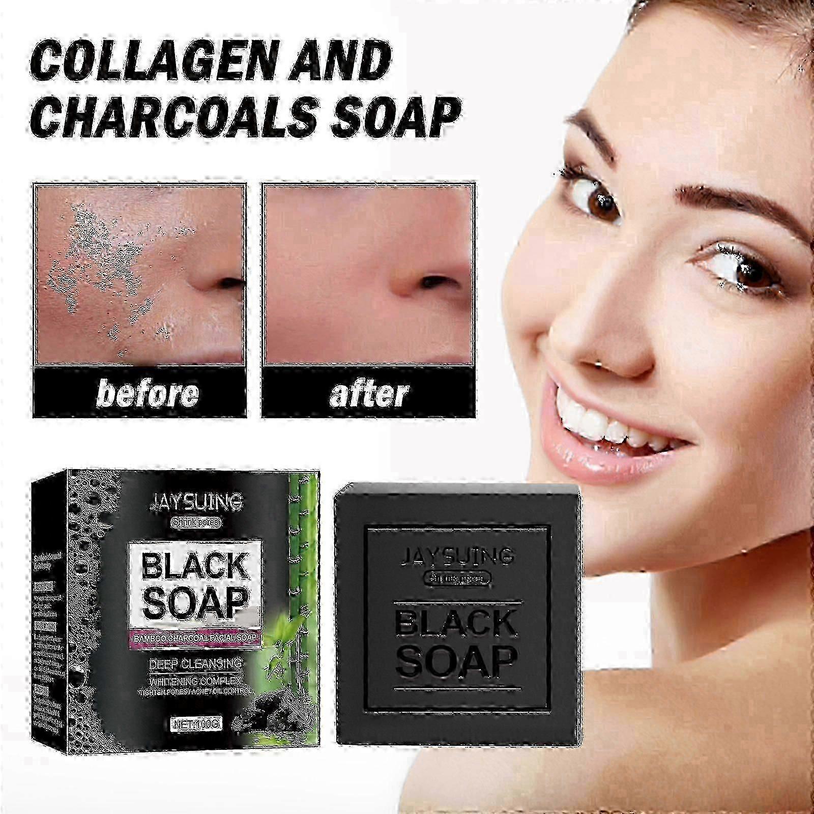 Bamboo Charcoal Cleansing Soap, Refreshing Oil Control Brightening Face Wash Soap