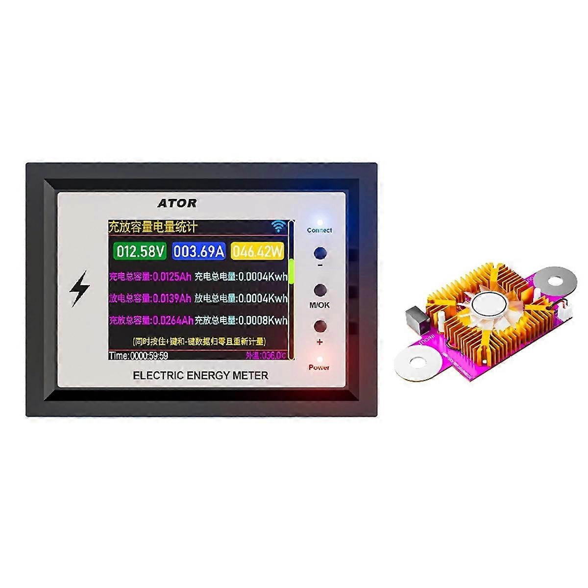 Batteriekapazitätstester DC 0-420V WiFi Coulomb-Messgerät Volt-Amperemeter Leistung Batteriemonitor mit 80A Rel