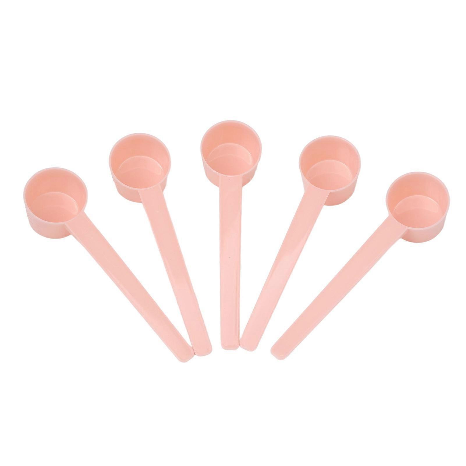 5 Pcs Measuring Spoon Flat Bottom Long Handle Plastic Precise Powder Liquid Measuring Spoon