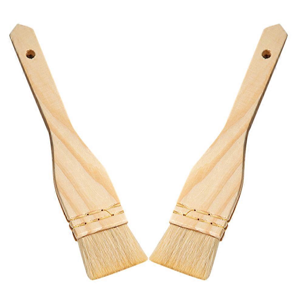 2pcs Basting Brush Pastry Brush Wool Barbecue Sauces Brush Grilling Oil Brush