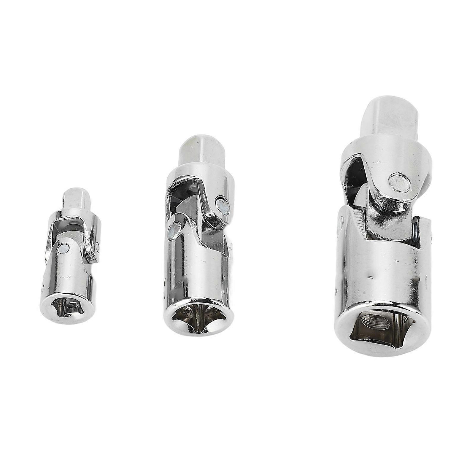 3PCS Socket Adapters Rotatable Universal Joint Set for Power Drill Ratchet Wrench 1/4in 3/8in 1/2in 