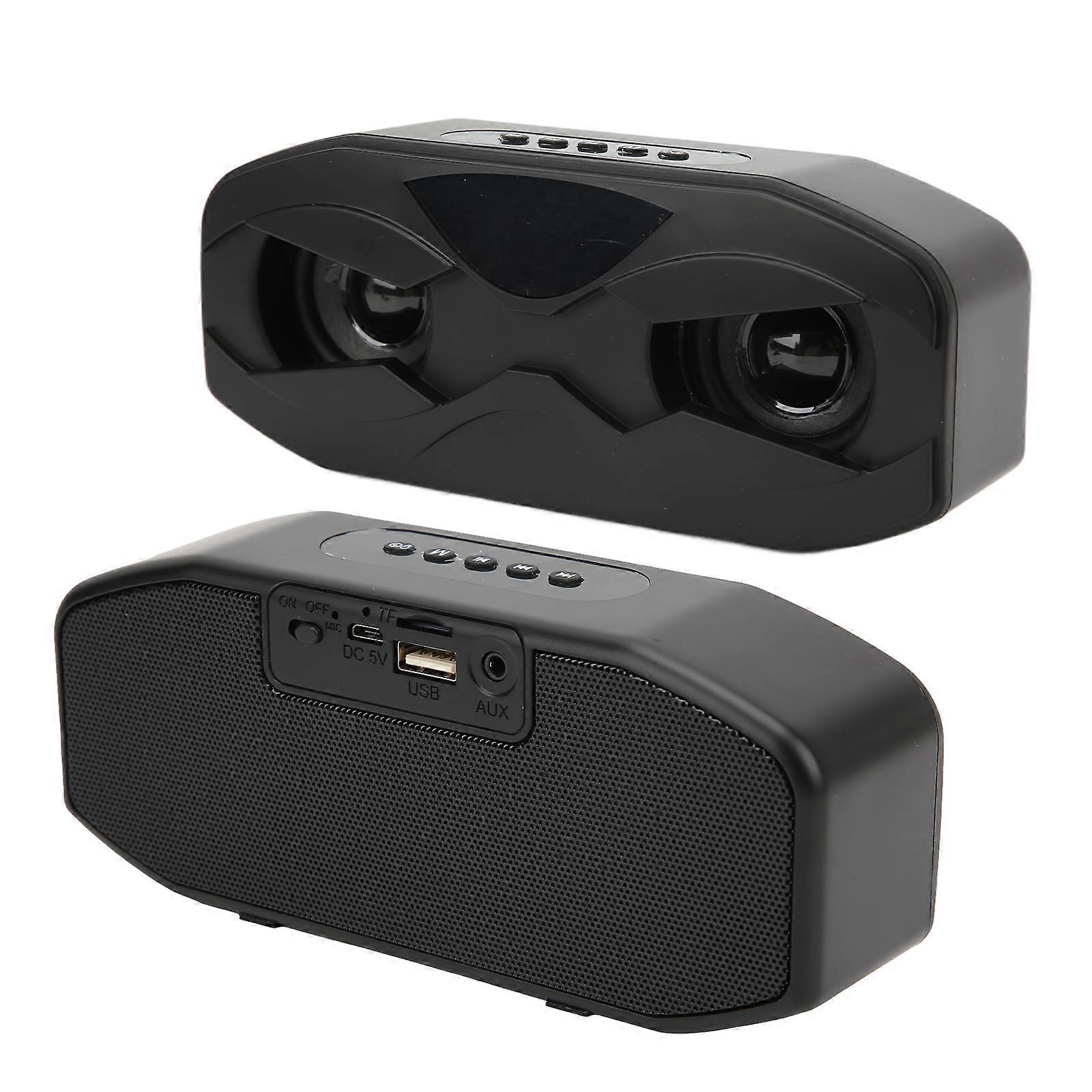 Robot Design Speaker Small BuiltIn Microphone Clear Adjustable Durable LED Light WIreless Speaker(Black )