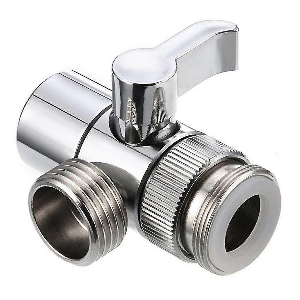 Copper Shower Arm Diverter Valve with Silver Plated Adapter for Single Knob Faucet Mixer Tap Compatible with Handheld and Rain Shower Heads