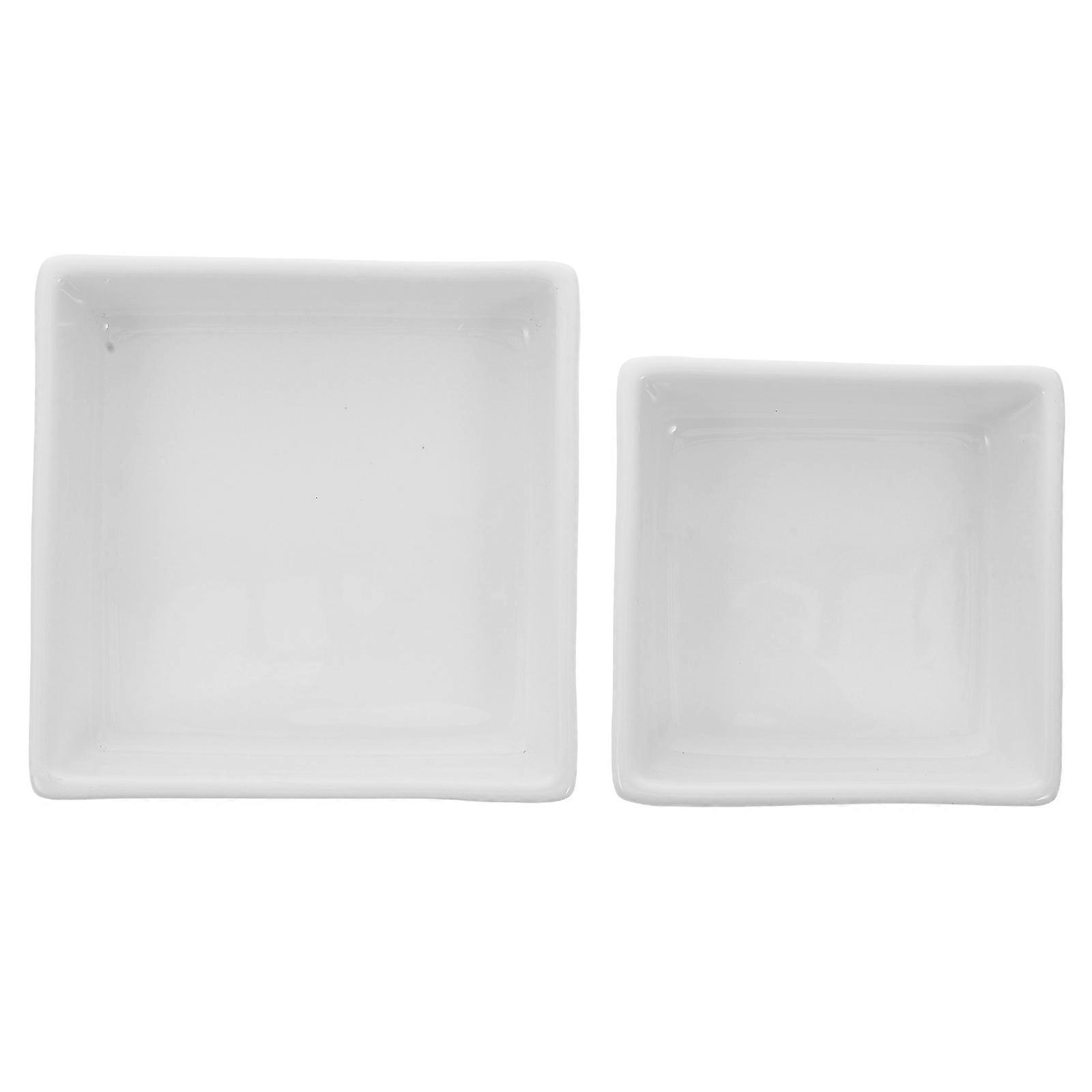 White Ceramic Snack Plates for Storage with Sufficient Capacity Great for Parties and Daily Use 2 Pieces