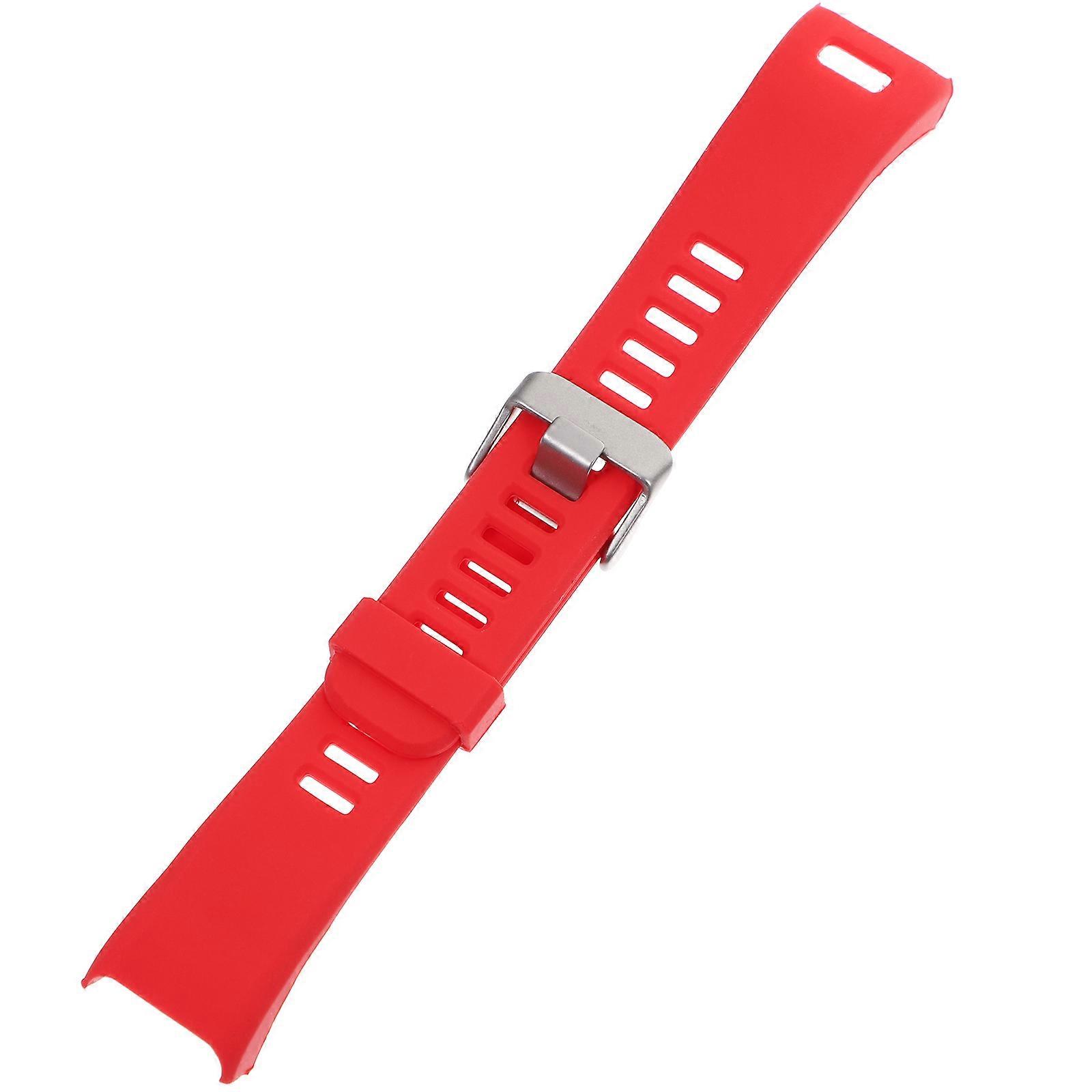 Silicone Watchband for Smart Watch Red Color Flexible Durable Safe for with Garmin HR Size Fits Most Models