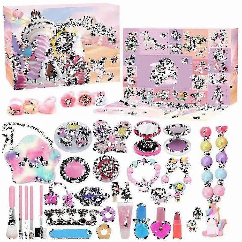 24日間のクリスマスカウントダウンアドベントカレンダー-プリンセスガールズキッズビューティーメイクアップキットメリークリスマスGift_m
