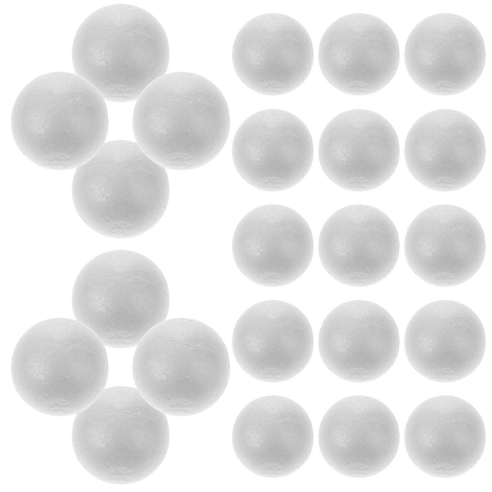 25pcs White Polystyrene Balls for Crafting, DIY Decorations, Wedding & Christmas Party – Paintable & Cuttable Round Spheres for Festive Events