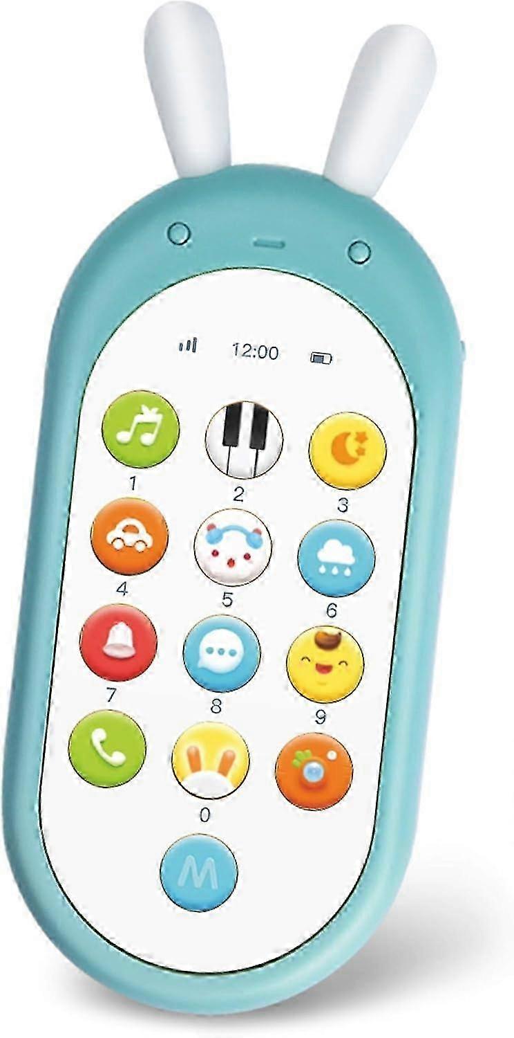 Educational Toy Phone for Babies - Smart Learning Phone with Lights, Music & Adjustable Volume for Children 6+ Months - Blue