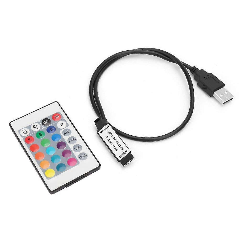 LED Remote Control Replacement, DC 5V24V RGB LED Controller with 24 Buttons, 6A