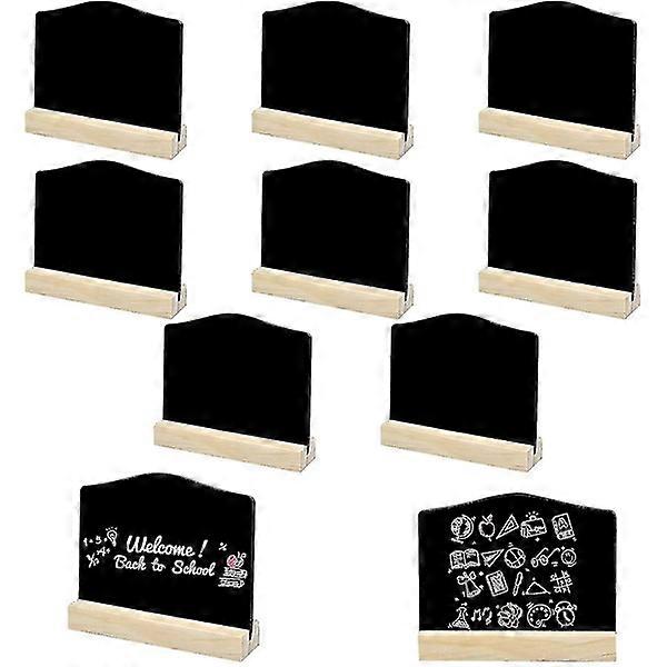 10 pcs Mini Chalkboards, Small Chalkboard With Wooden Easel, Double Sided Tabletop