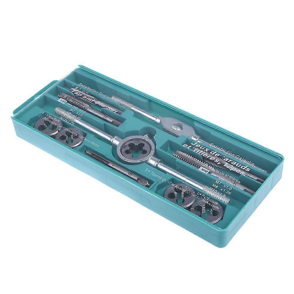 Metric Tap Set, Professional Steel Dies Round Die Holder Handle Thread Tap Tool