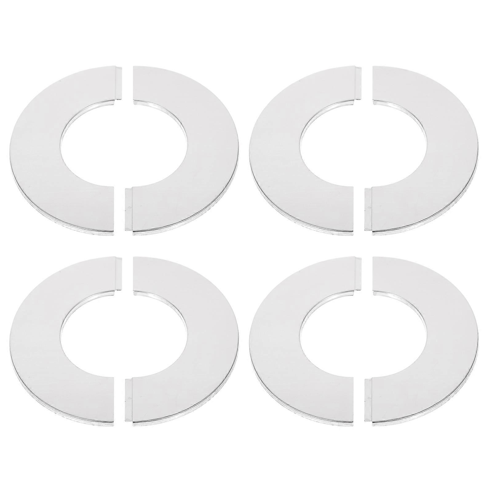 Stainless Steel Escutcheon Plates Home Improvement Pipe Installation DIY Enthusiasts Silver Color 14X14cm 4Set