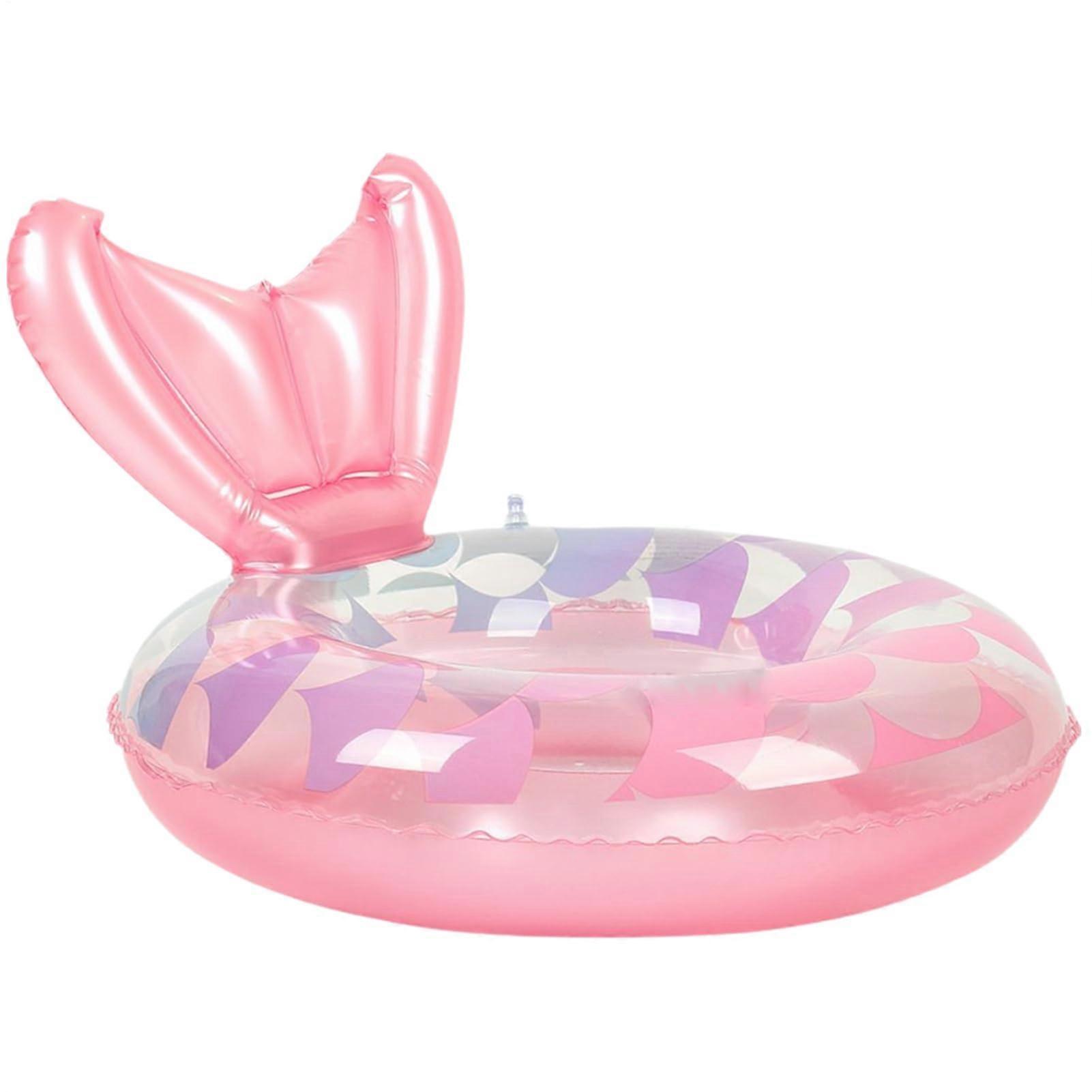 Mermaid Float, Floating Pool Ring, Inflatable Trainer, Safe Backrest Support, Colorful Tail Design, for Babies and Toddlers on the Beach.