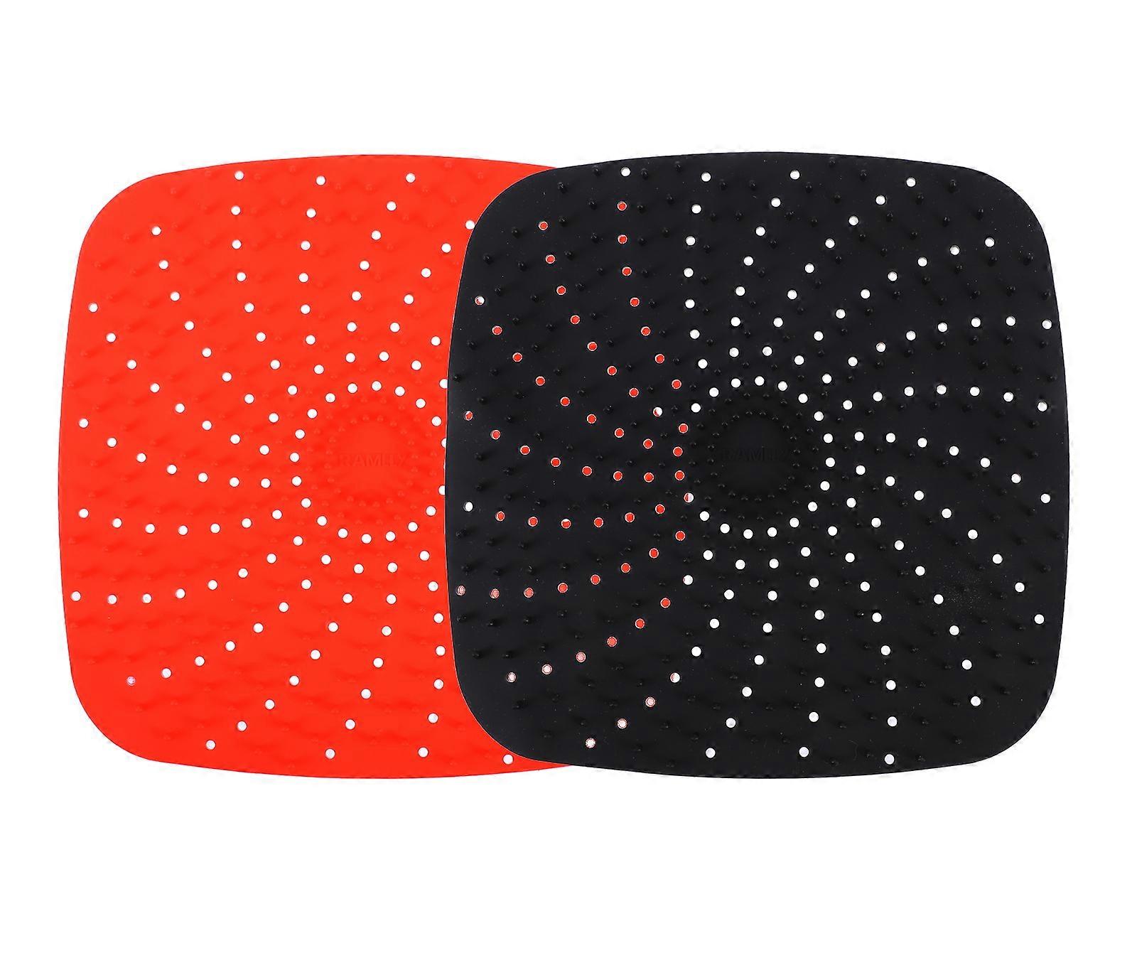 Non-Stick Silicone Mat 2Pcs Reusable Air Fryer Liner For Home Baking 20X20X1CM Prevents Food Sticking