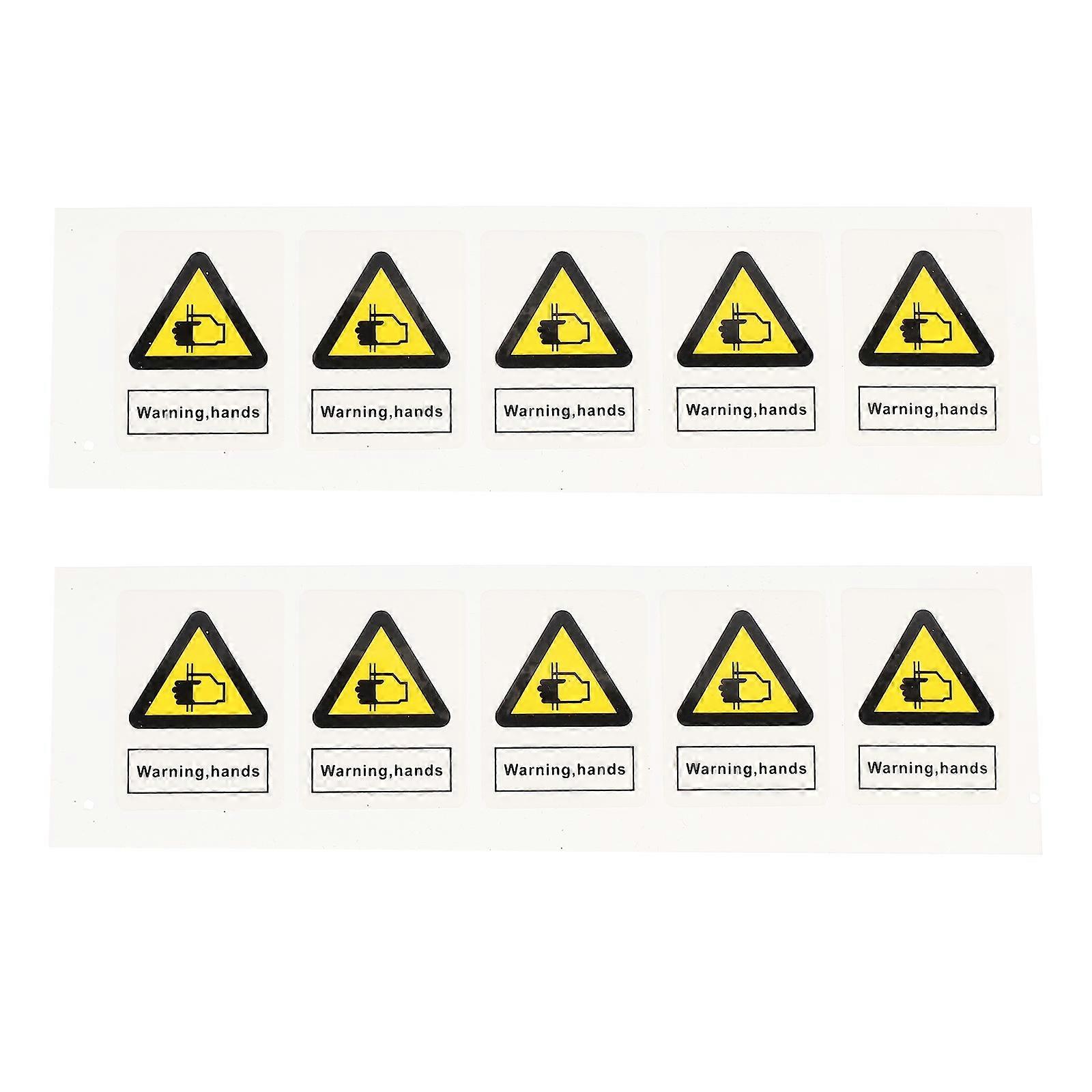 Caution Warning Sign 10Pcs Hand Pinch Warning Sticker For Industrial Use 4X3Cm Reliable And Practical