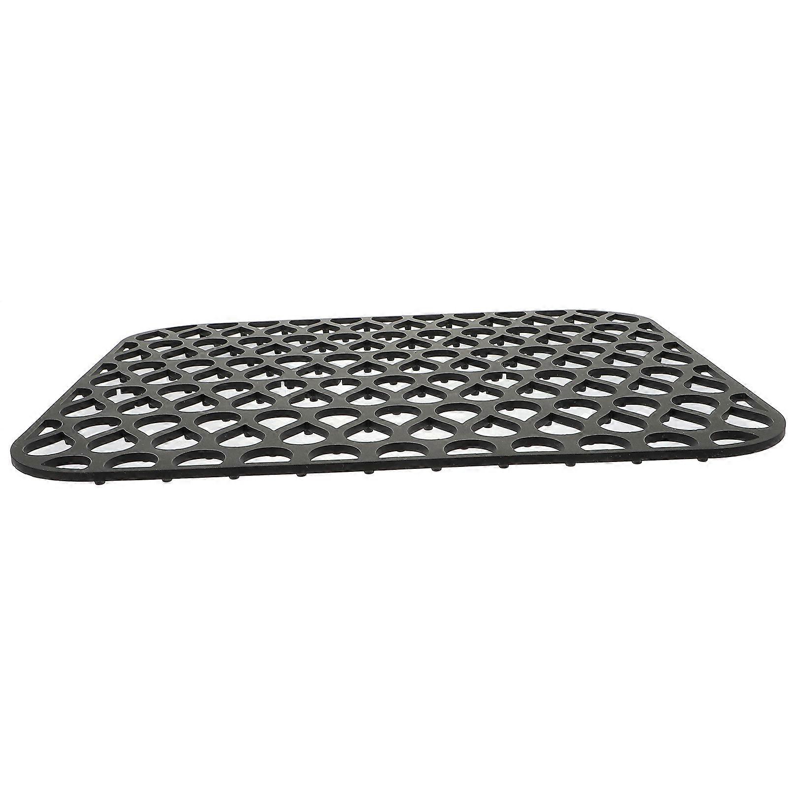 Silicone Sink Pad, Non Slip Hollow Design, Multi Purpose Drying Mat, Cut to Fit, Black, Small