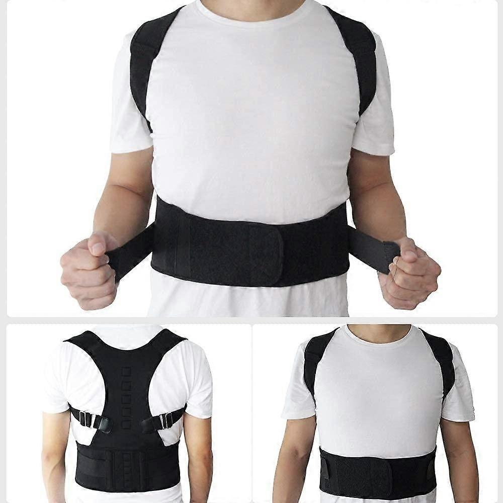 Adjustable Posture Corrector Breathable Back Support Reusable Lumbar Brace Straightener for Men Women Medium Size White
