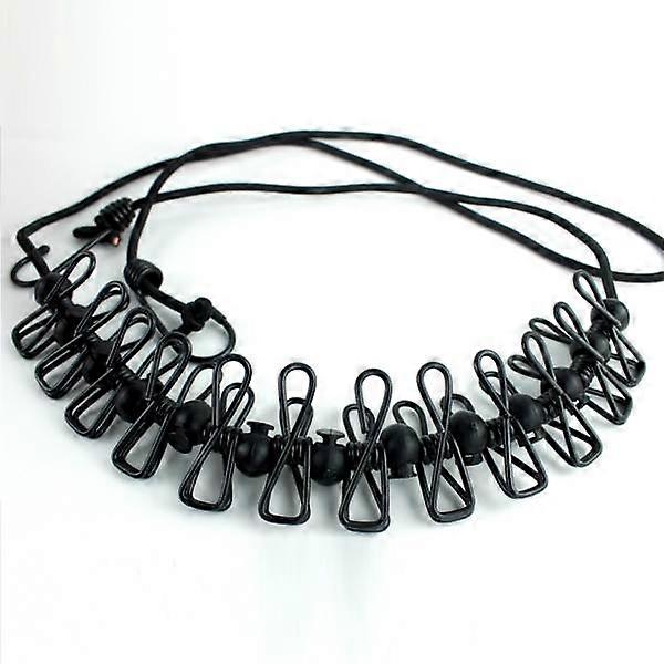 1 black portable clothesline, elastic clothesline, adjustable