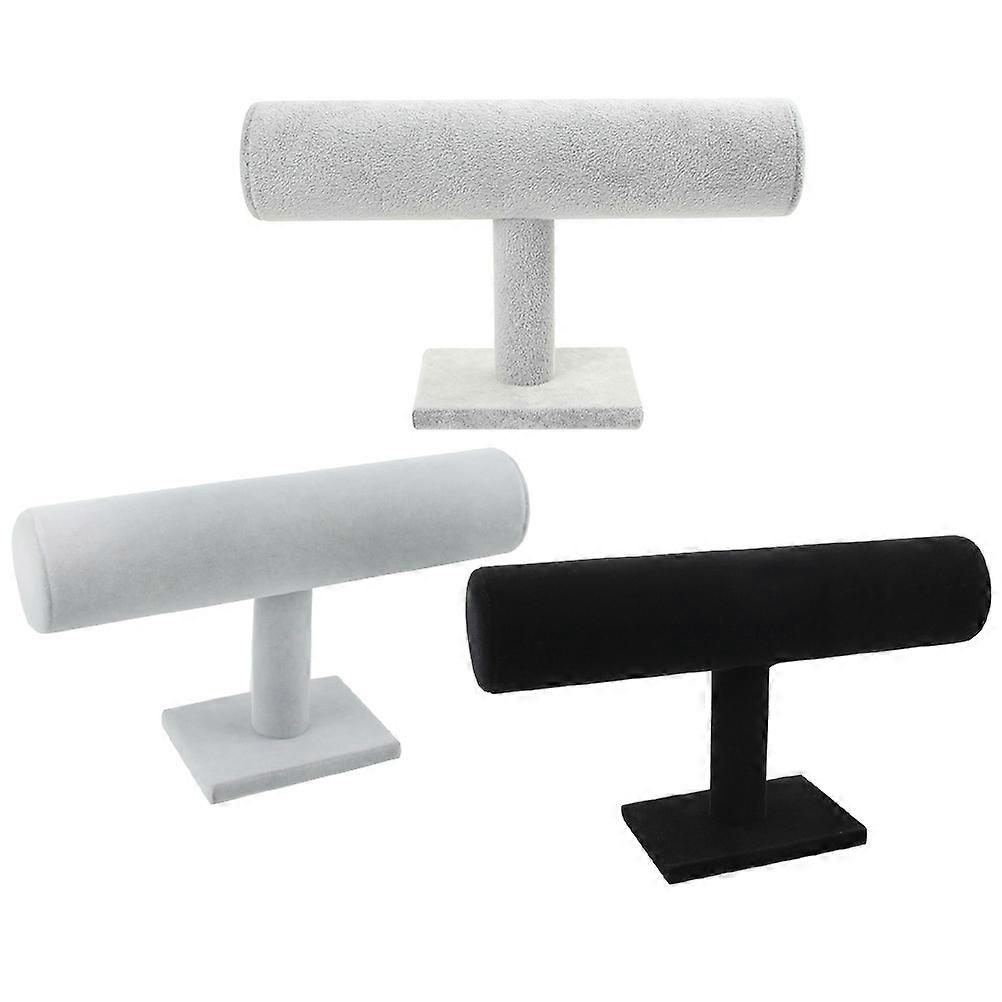 Bangle Display Stand for Jewelry Storage Durable PVC Flannel Material with T Shape Pole Design 3pcs Set Assorted Color