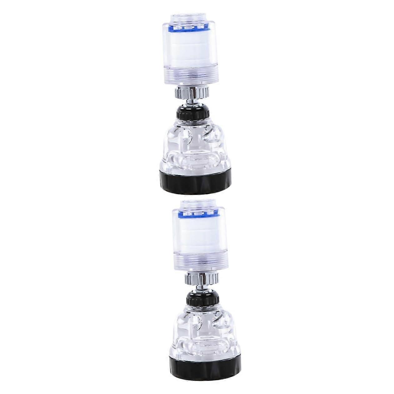 Pack of 2 Tap Filters, Kitchen Water Purifier, Easy to Install Sediment and Filter, Rotatable Shower, White