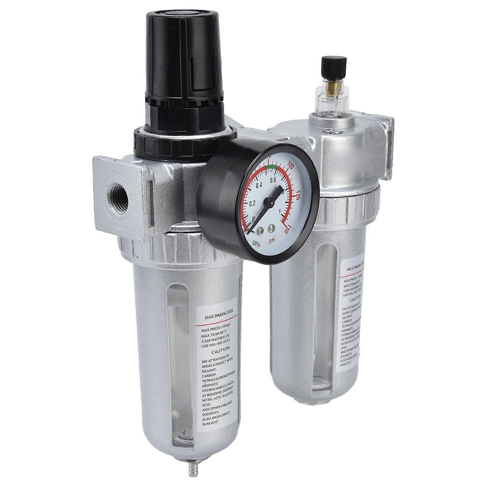 Compressed Air Filter Regulator Combo Pressure Gauge Kit Water Separator for Compressor 2 UnitSFC300 
