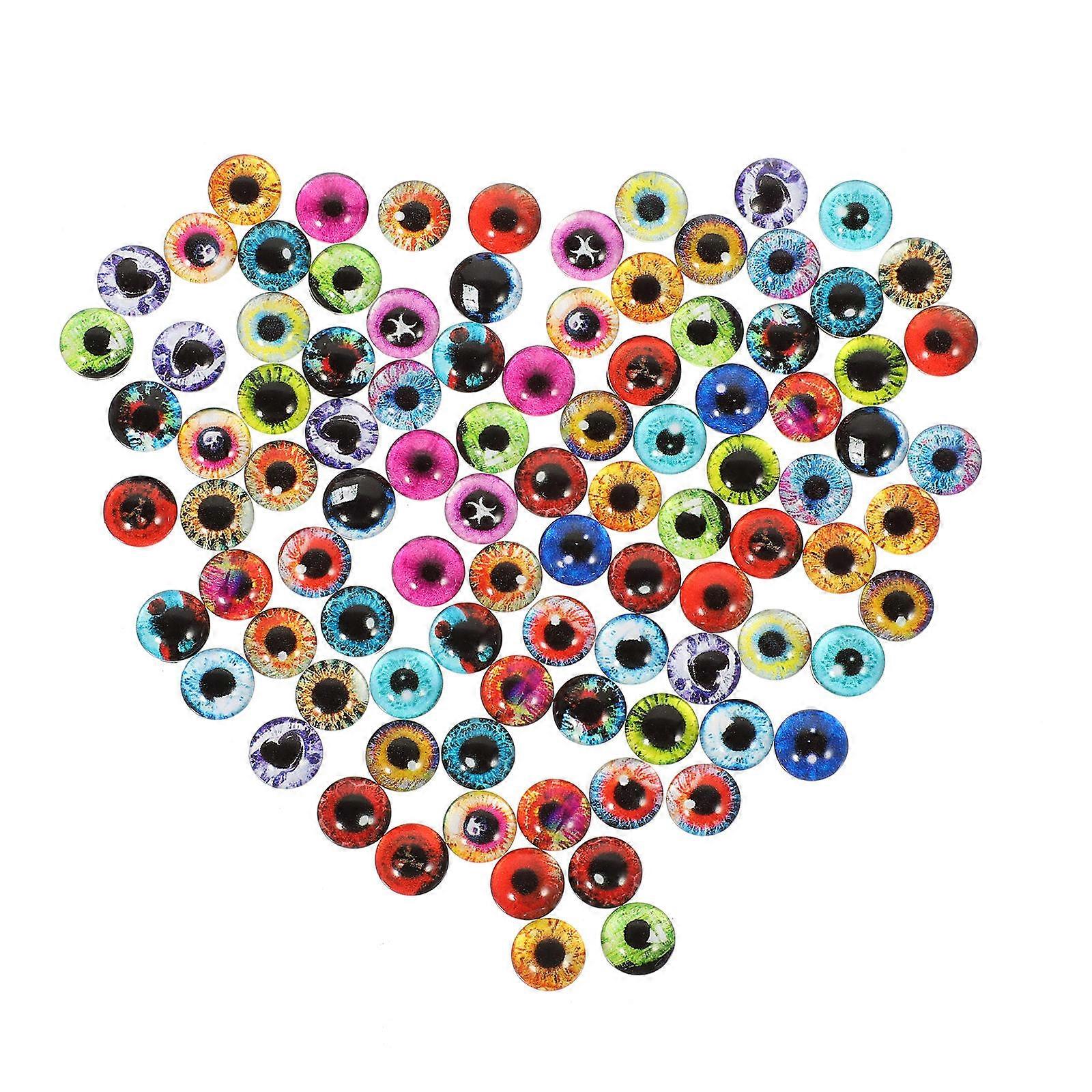 100Pcs Glass Eyeball Patches Round DIY Crafts Eye Ball Patches Multi Color Perfect For Home Decoration And Craft Projects