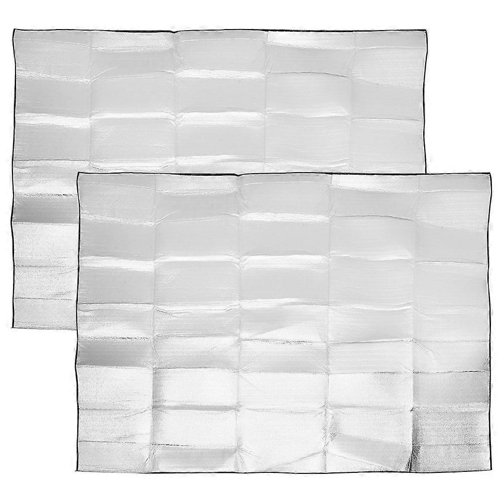 Silver Camping Mats for Sleeping with Thickened EPE Foam Design Lightweight Foldable for Outdoor Use 2 Pieces