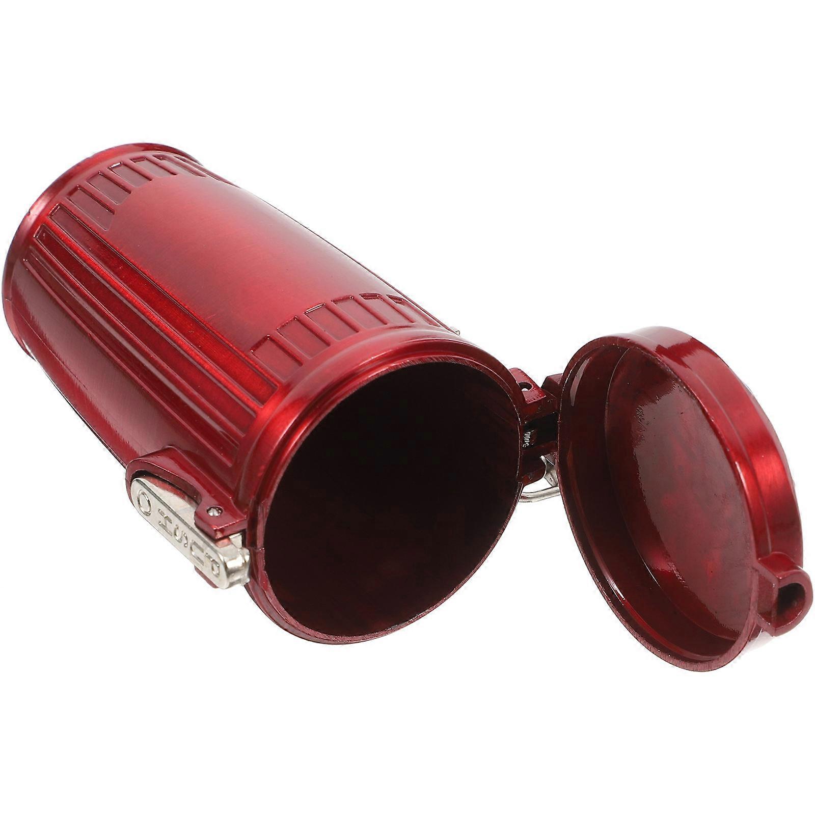 Red Portable Ashtray With Lid For Car Use Smokers Quick Extinguishing 1Set