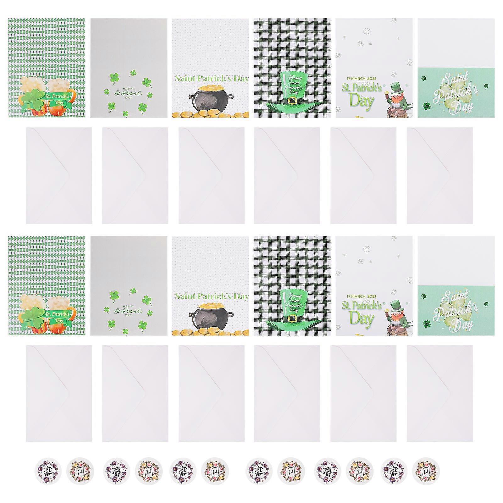 Craft Festival Cards Patrick's Day Greeting Cards with Envelopes Assorted Color 2 Sets