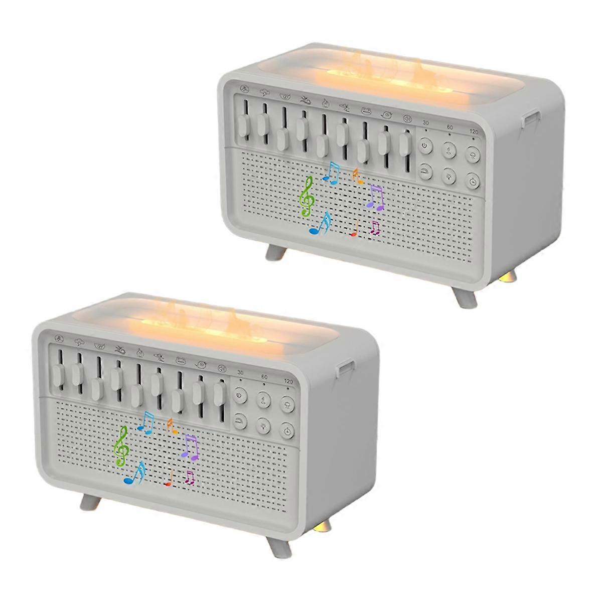 White Noise Bluetooth Speaker Air Aroma Diffuser Humidifier with 8 Effect&Simulation Flame Noise Bl