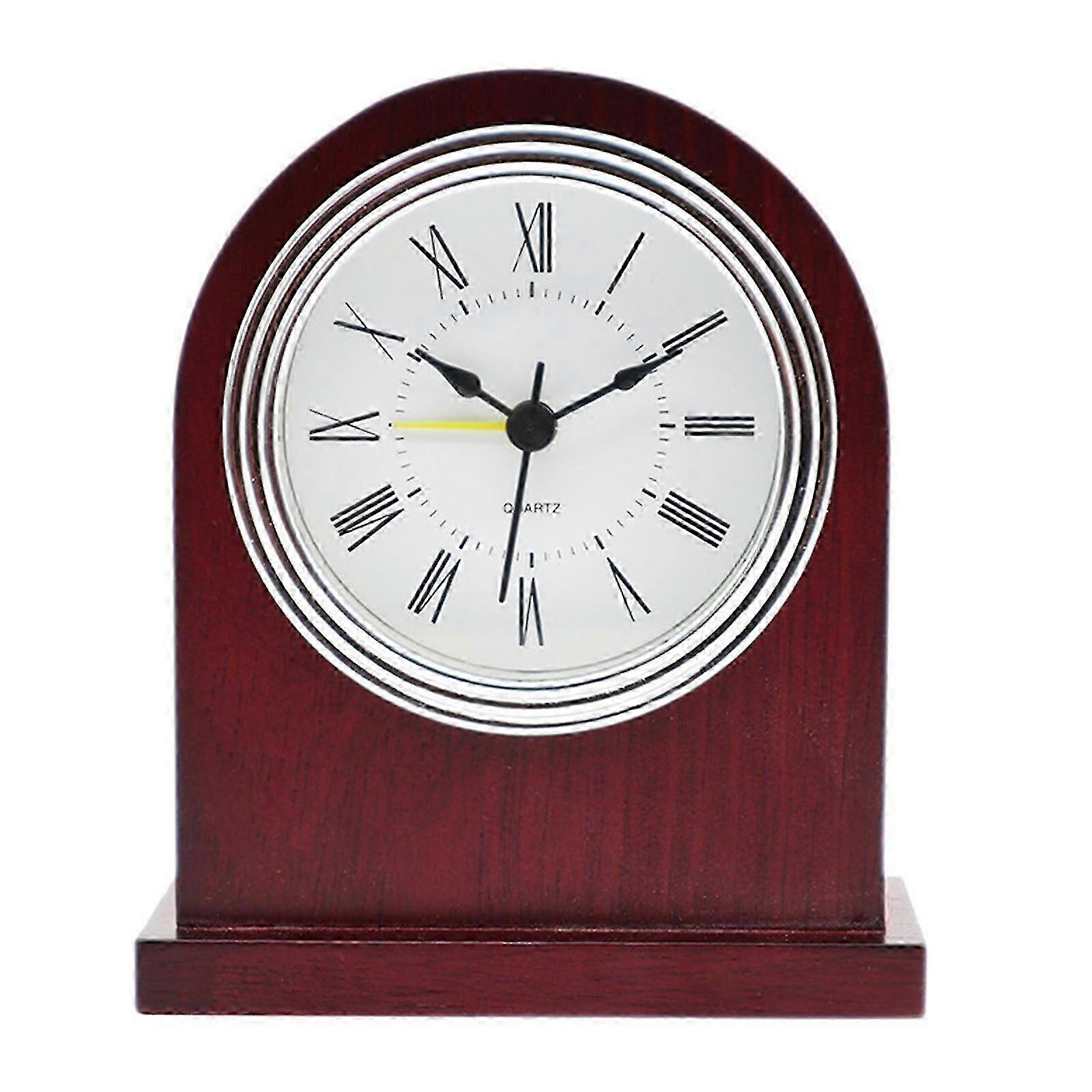 Classic Retro Alarm Clock Solid Wood Roman Digital Manual Adjustment For Time Clocks For Home Bedroom Dormitory Decorati
