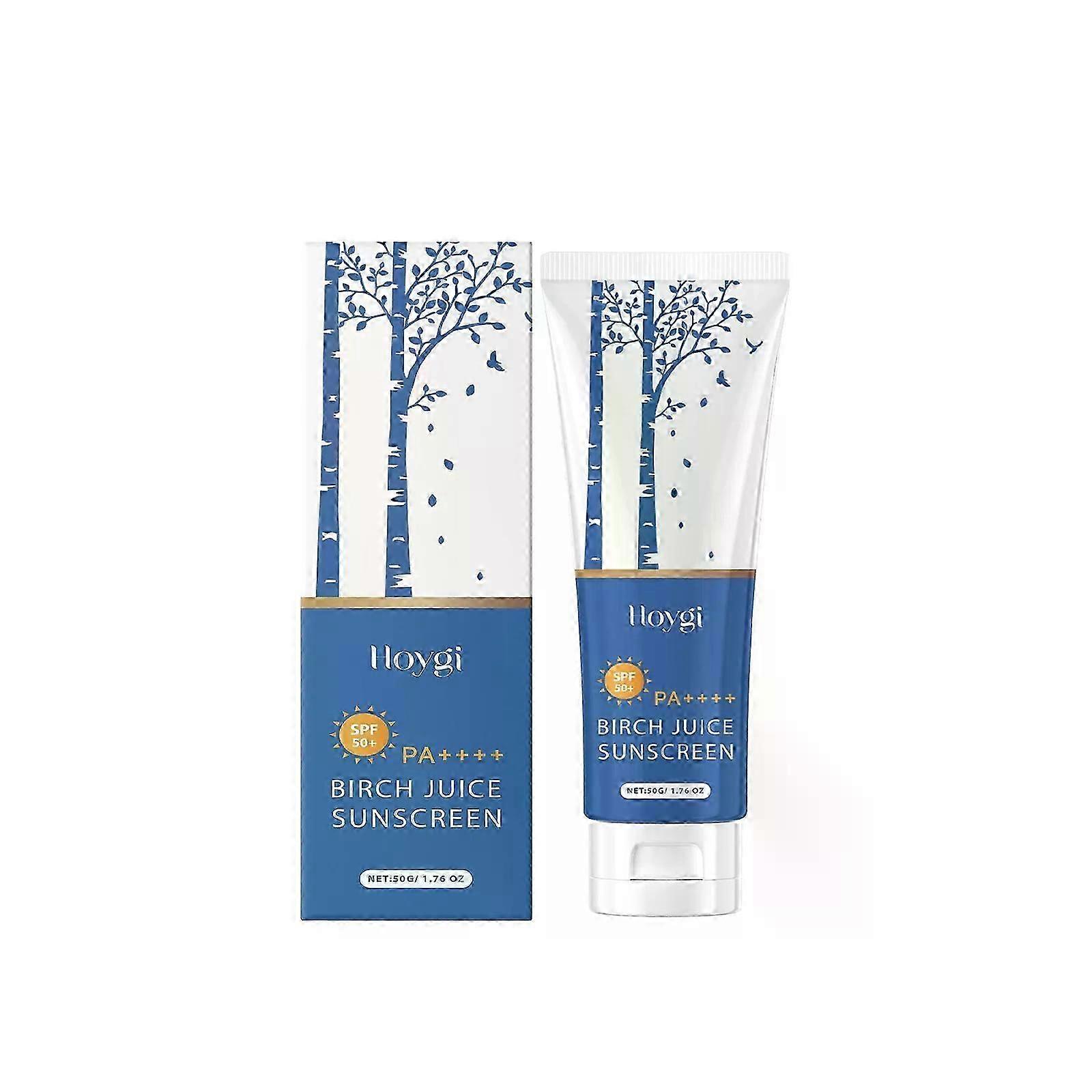 Birch Juice Moisturizing Sunscreen,Upgrade SPF50+ Birch Juice Hydrating Essence Face Sunscreen,Water Resistant & Non-Greasy