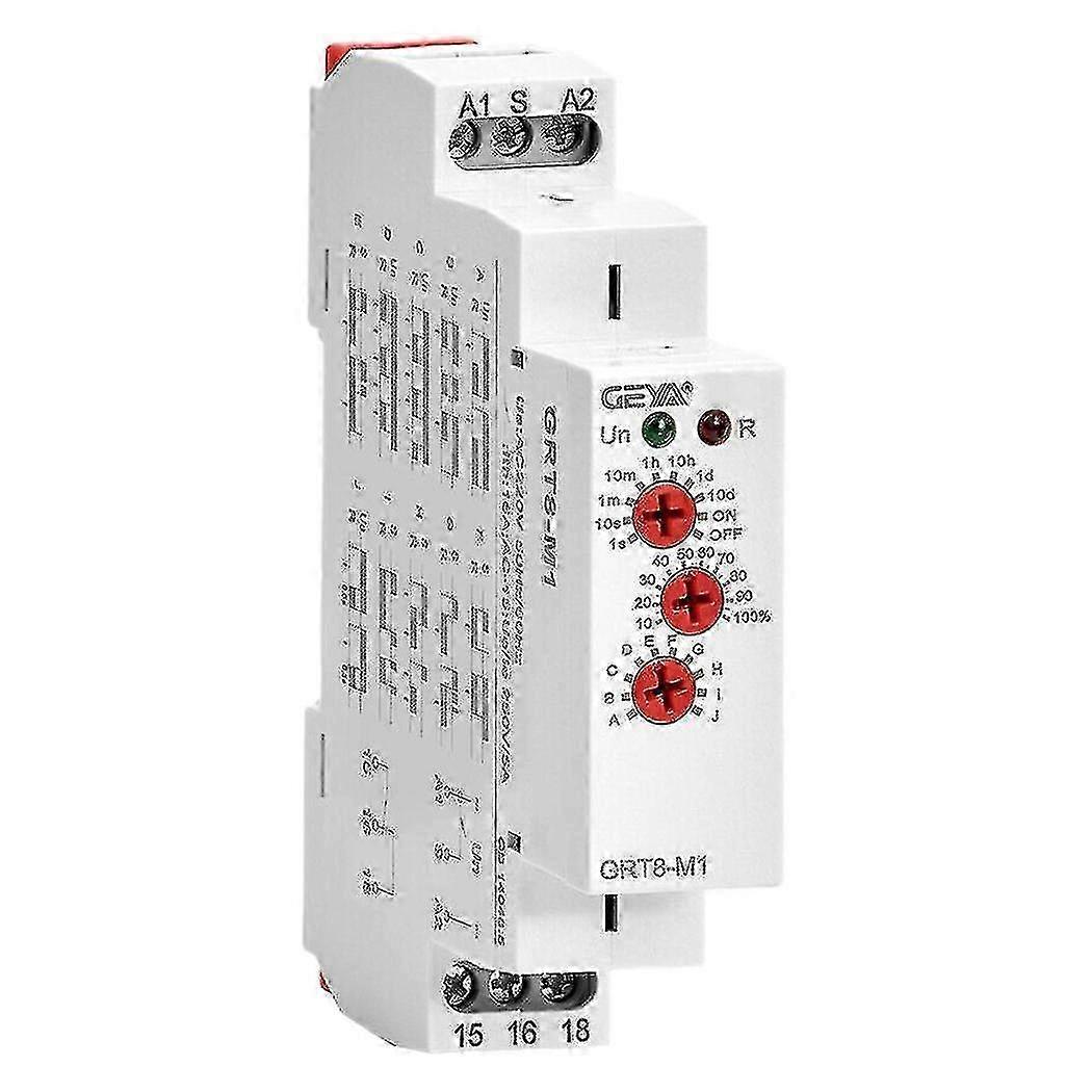 Geya Grt8-m1 På Off Time Delay Relay 16a AC/DC12V-240V Multifunksjon Din Rail Automatisk Timer