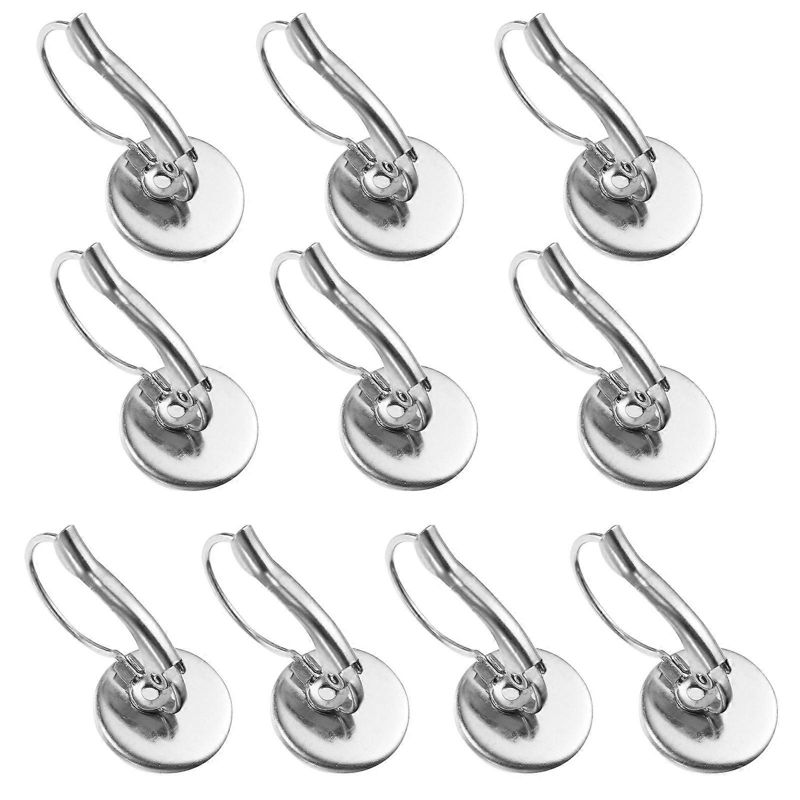 Stainless Steel Earring Findings 10Set For DIY Jewelry Making Ideal For Jewelry Makers In Silver Color With Rectangular Shape
