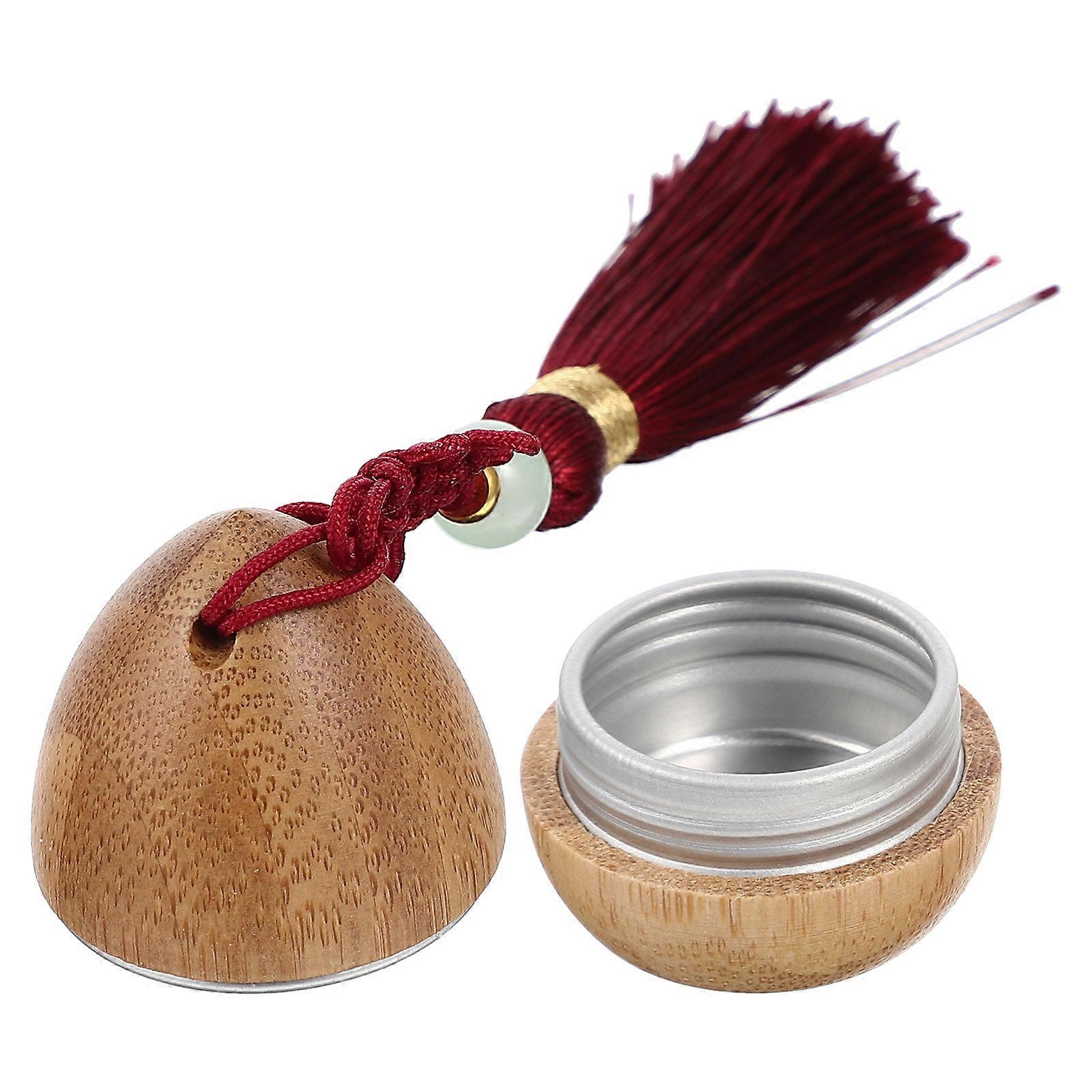 Reusable Bamboo and Aluminum Lip Balm Tin for Daily Use Light Brown Portable and Durable 2.5 oz