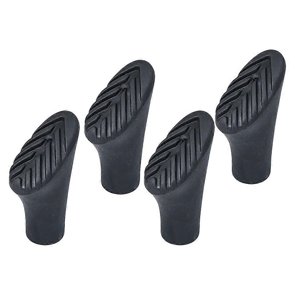 4Pcs Durable Rubber Trekking Pole Tips Covers For Hiking And Trekking Outdoor Activities With Anti-slip Protection And Easy Installation