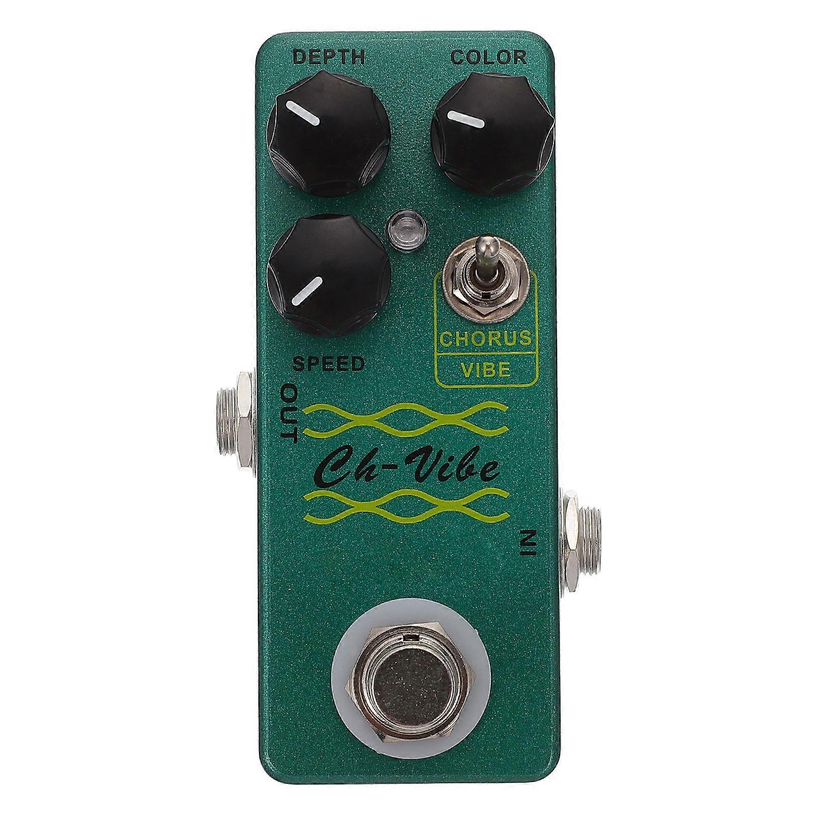 Guitar Effects Processor Vibrato Effector For Amateur Musicians 9.4X3.9X3.2CM Green With Effect Accessory 1Pc