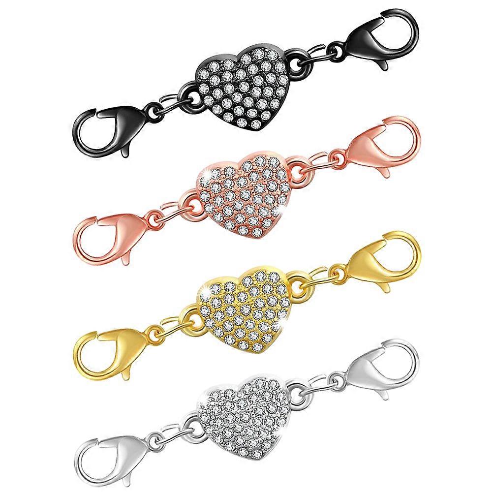 Clasp 4Set Heart Magnet Bracelet Connectors Perfect For DIY Crafting And Gifting Assorted .5x1.1cm