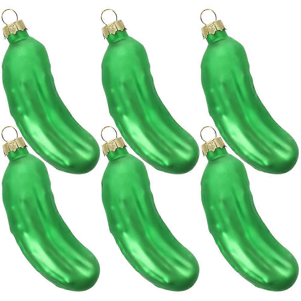 Artificial Glass Cucumber Ornament 9.2X3CM Ideal For Garden Decor 6Pcs