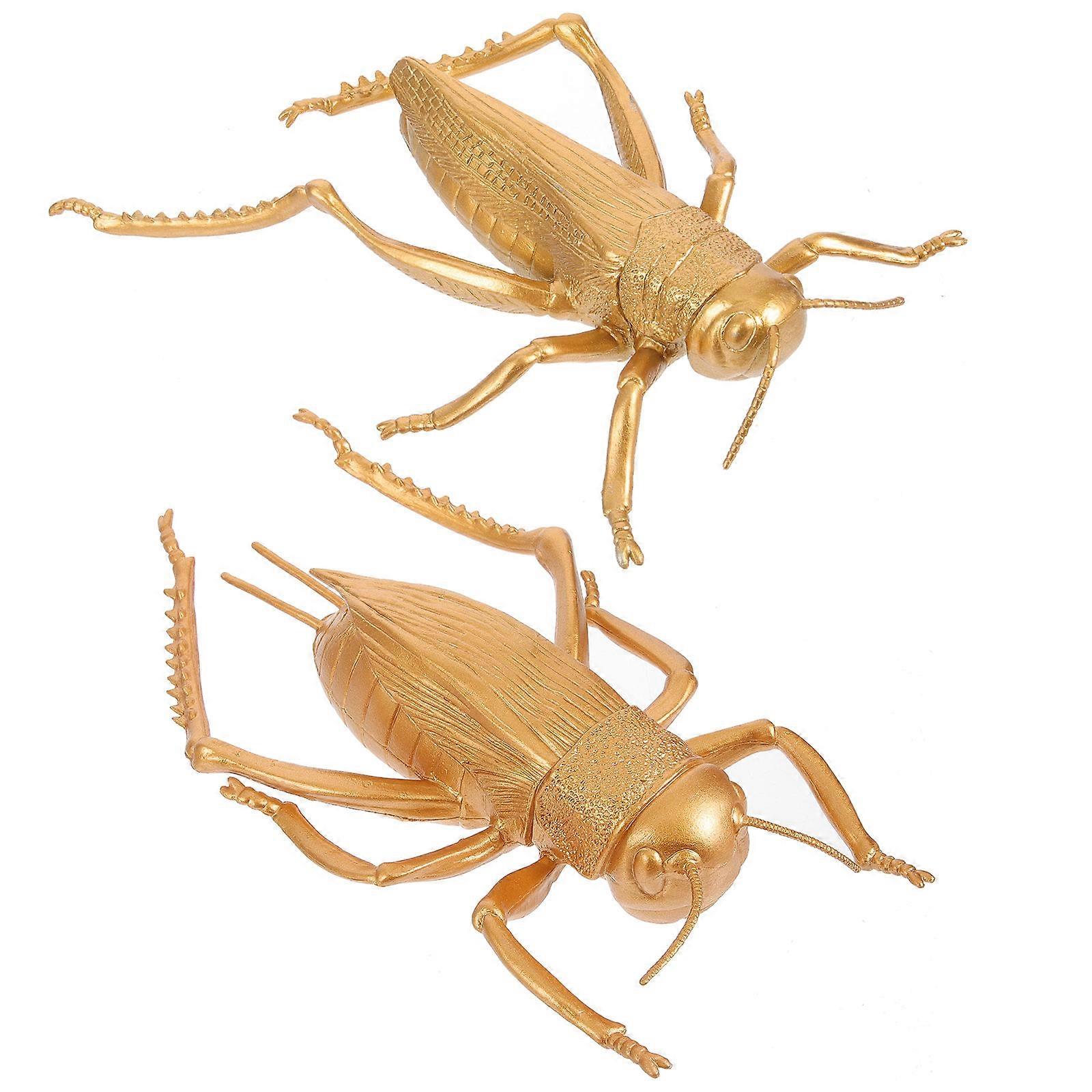 Golden PVC Simulation Insects Figurine for Decor with Durable Craftsmanship 2 Pieces